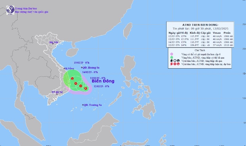 Tropical depression forms over East Sea as northern Vietnam braces for cold spell